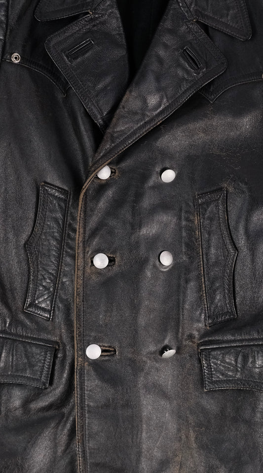 Vintage German police leather jacket