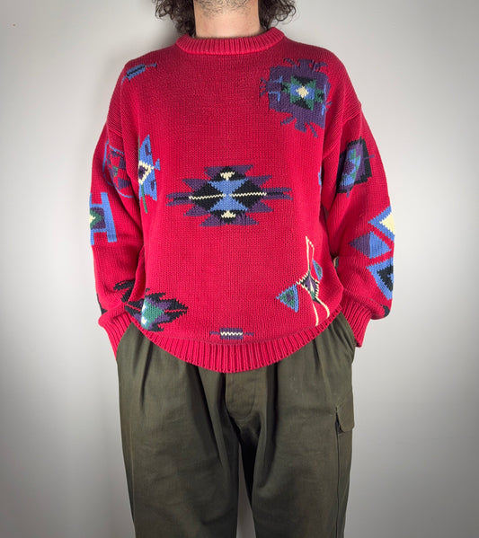Hand knitted sweater L