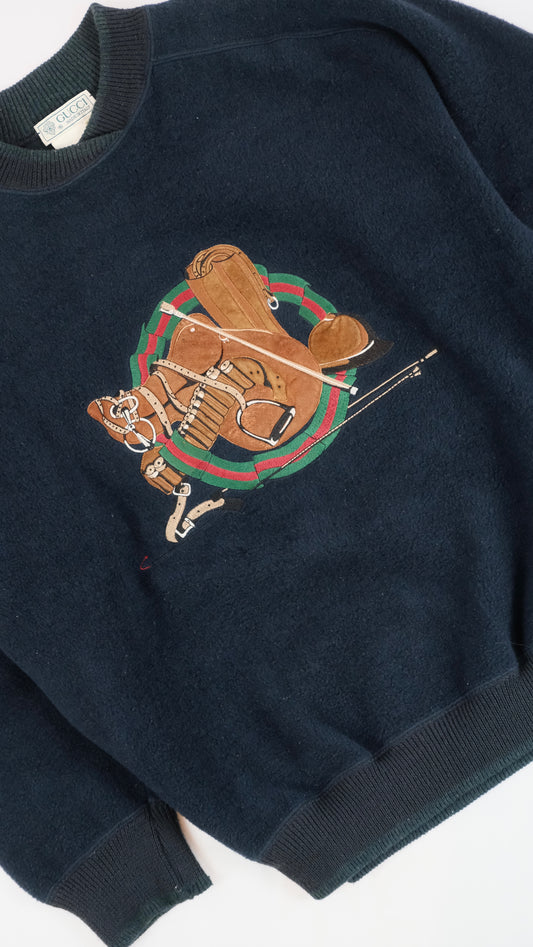 70s Gucci embroided sweater L