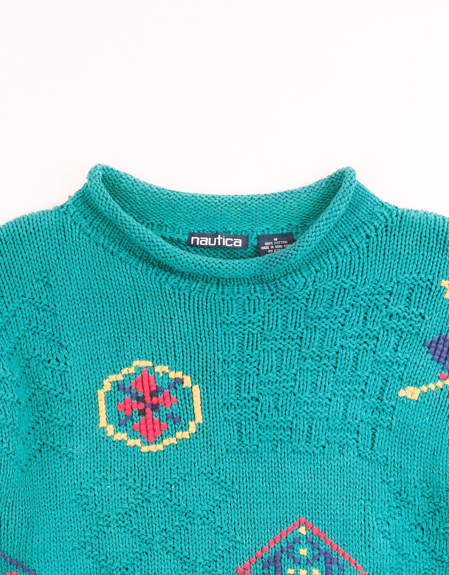 80s Nautica cotton knit M