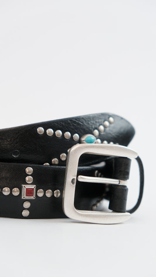 Cintura in pelle con borchie Western DA.D