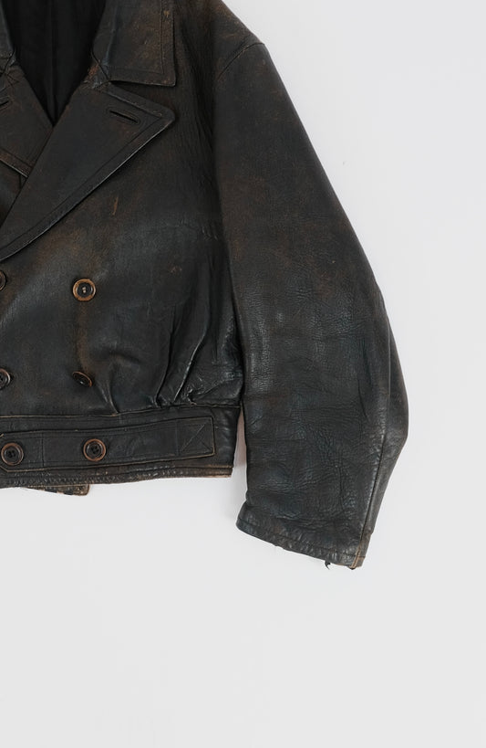 40s Leather biker jacket M