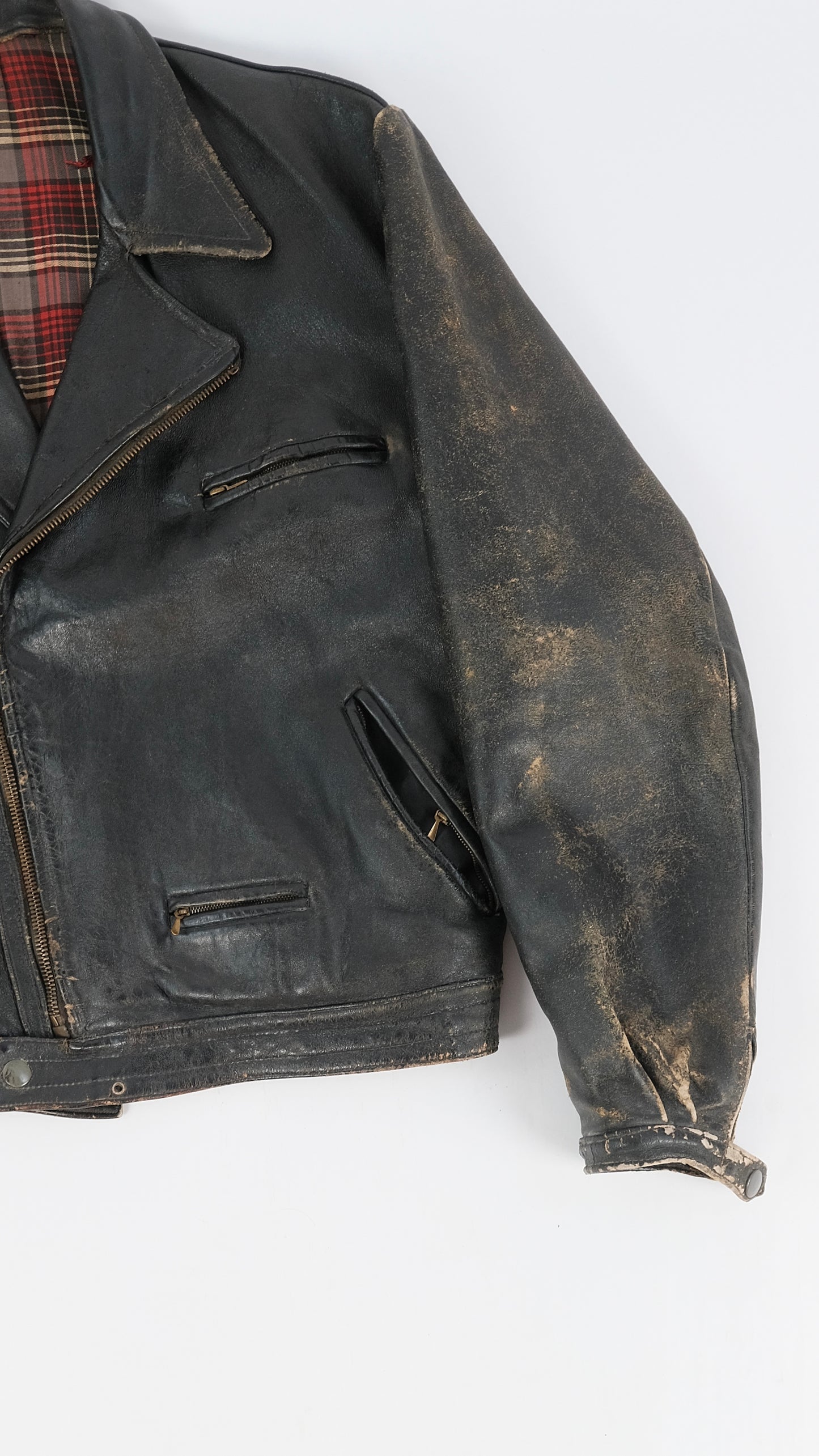 40s Leather biker jacket M