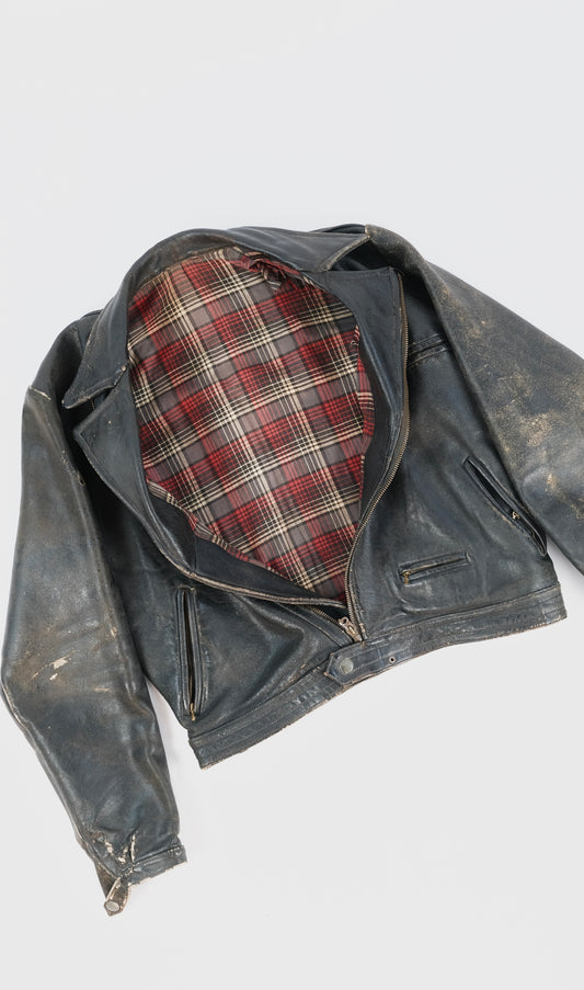 40s Leather biker jacket M