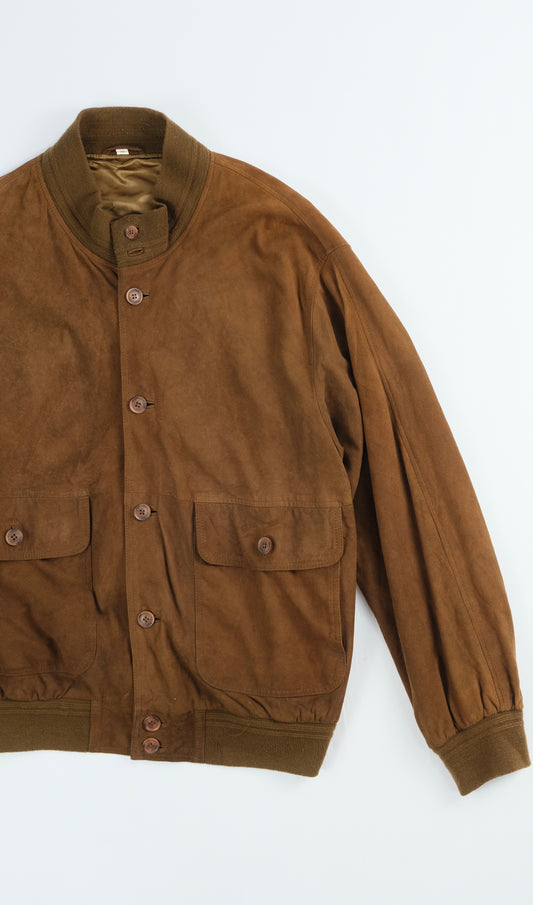 Suede brown bomber jacket L