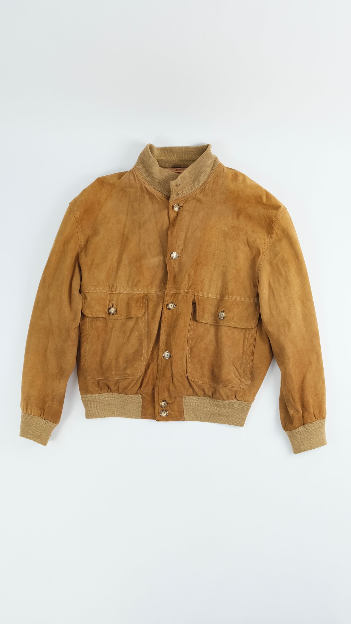 Suede Cognac bomber jacket M