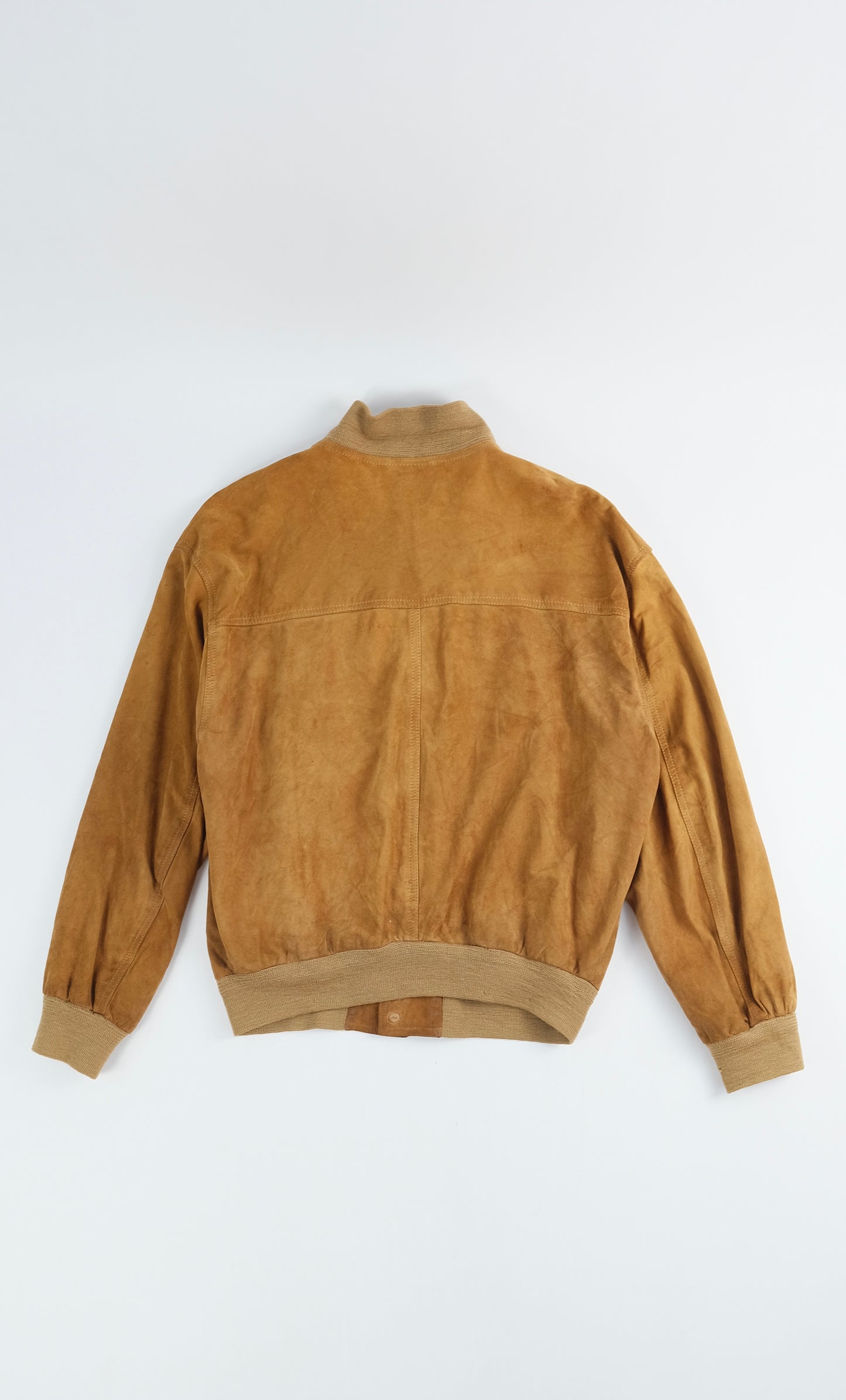 Suede Cognac bomber jacket M