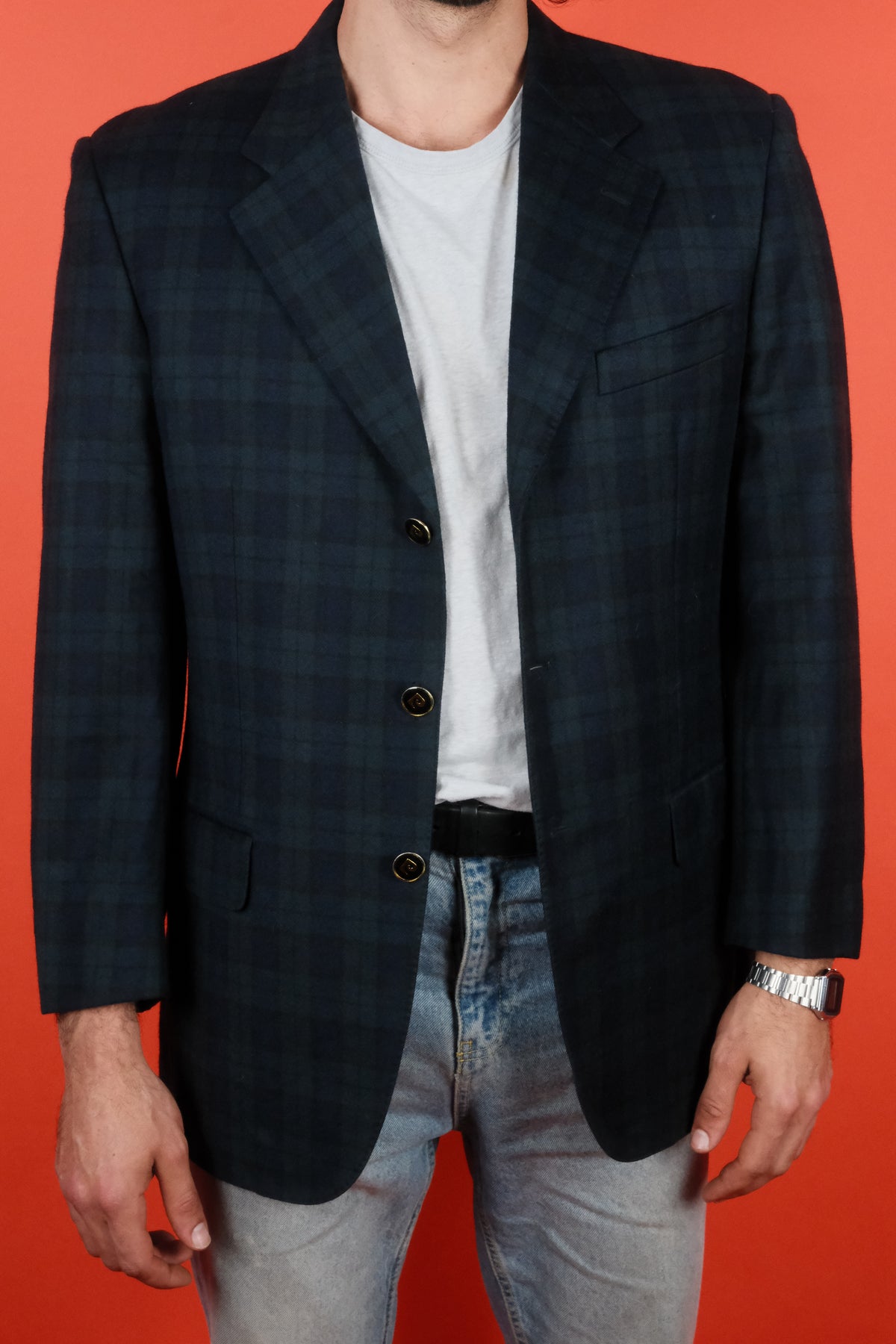 Pierre Cardin Checked Suit Jacket - vintage clothing clochard92.com