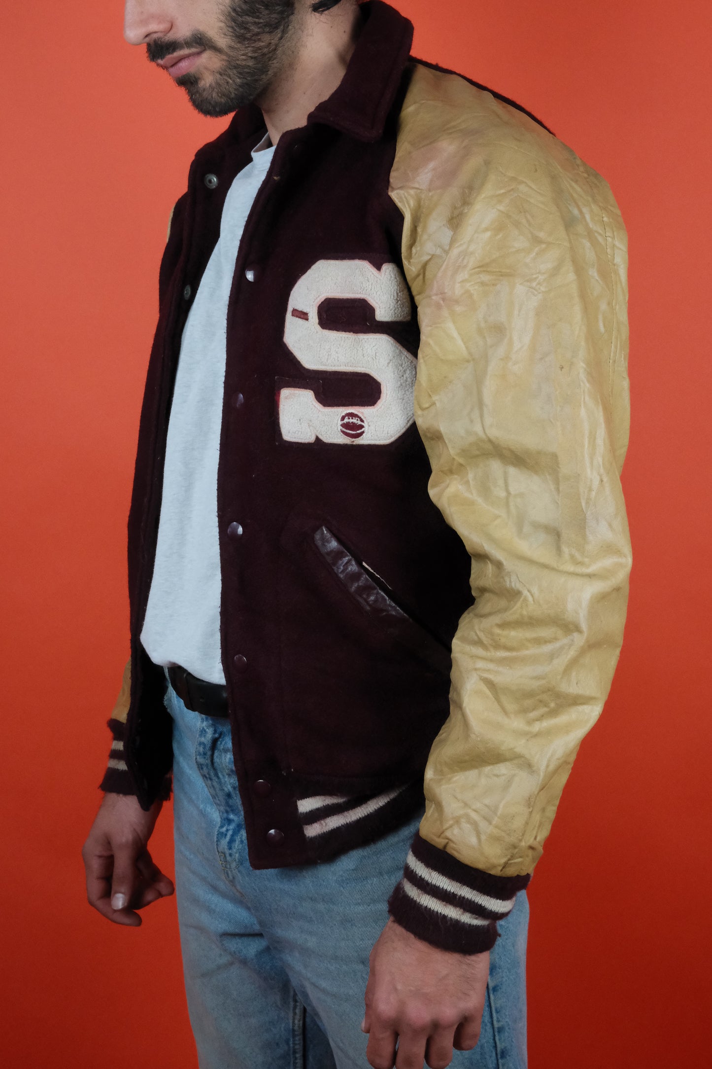 Letter 'S' Varsity Jacket two tone - vintage clothing clochard92.com