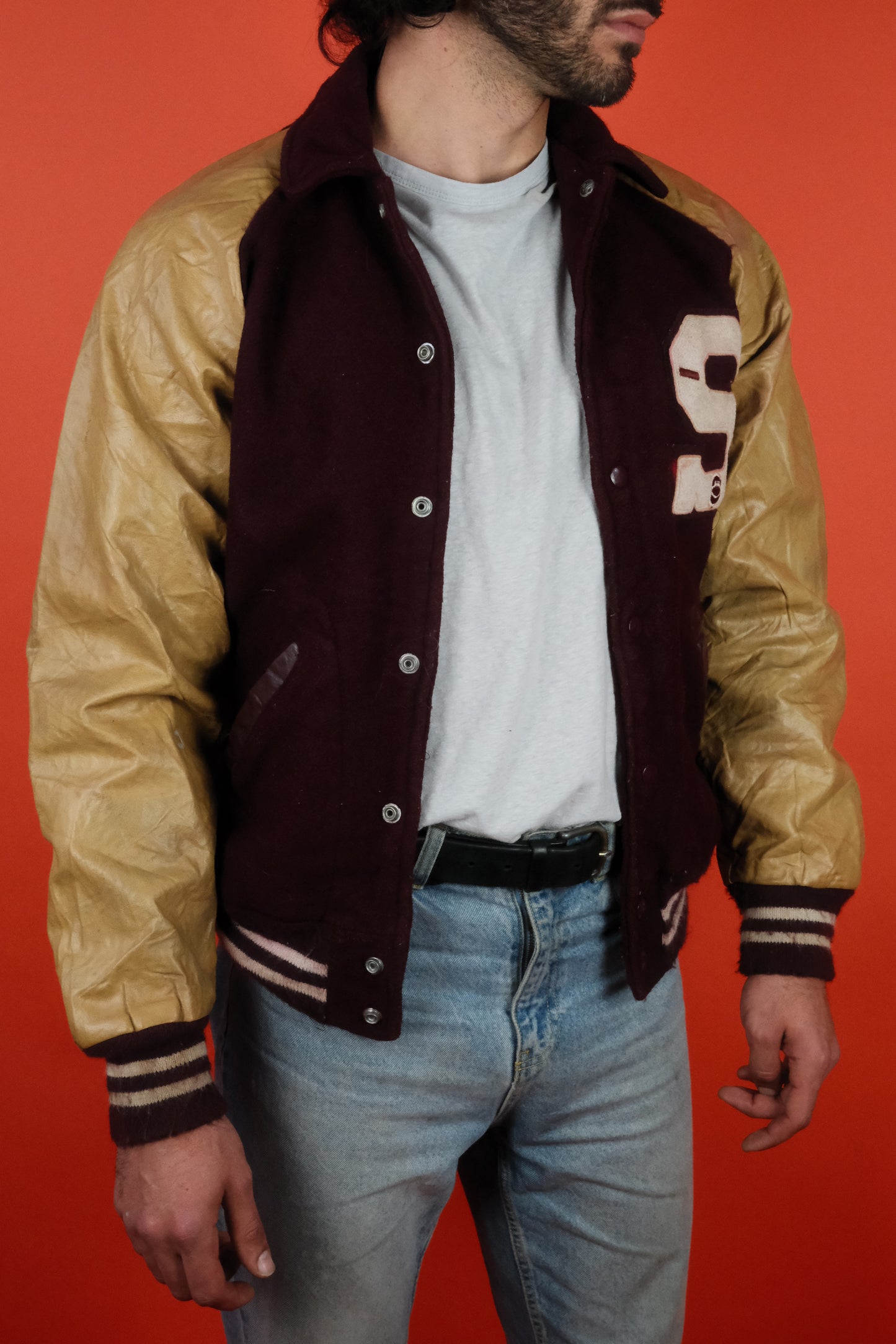 Letter 'S' Varsity Jacket two tone - vintage clothing clochard92.com