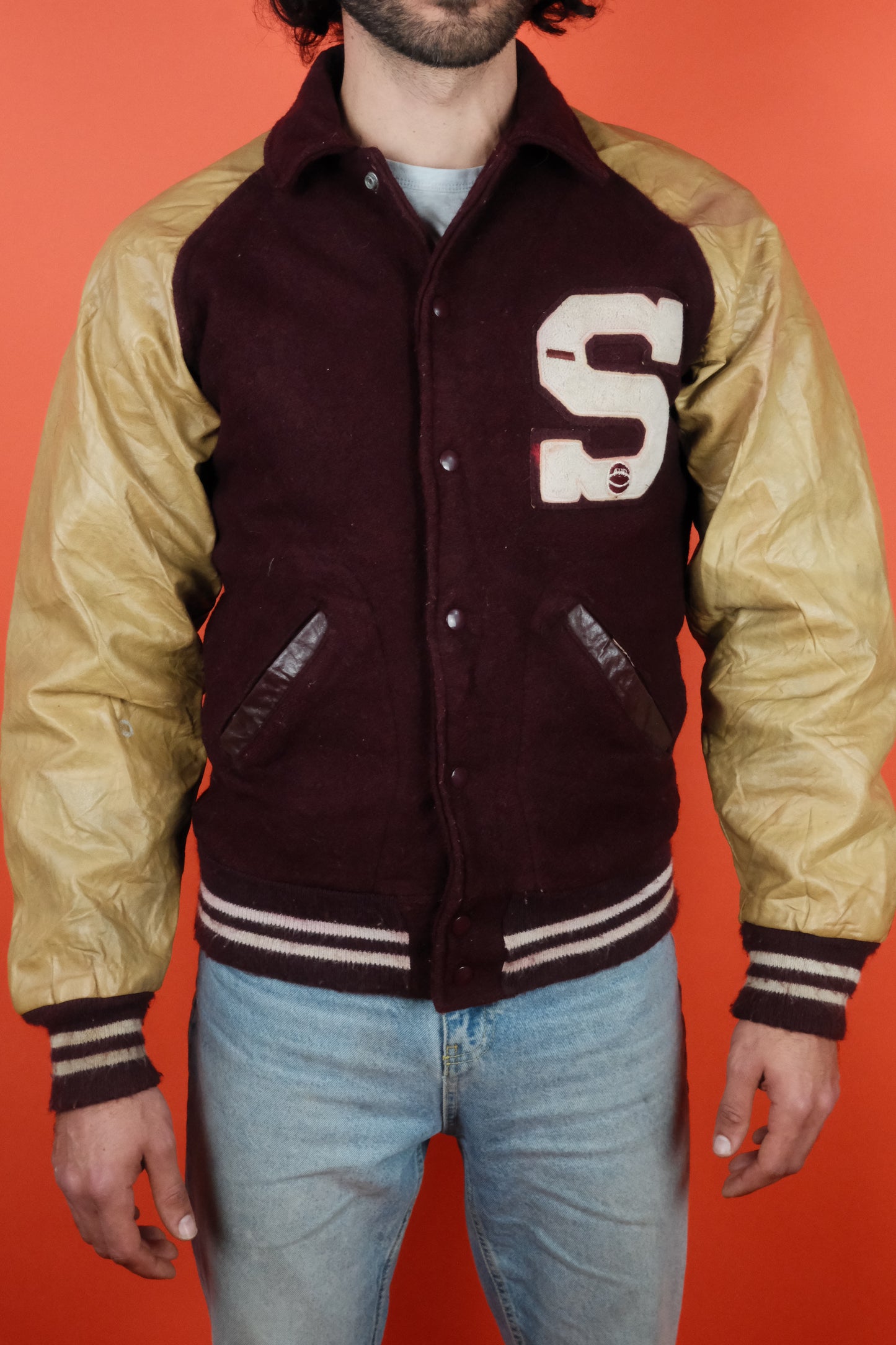 Letter 'S' Varsity Jacket two tone - vintage clothing clochard92.com