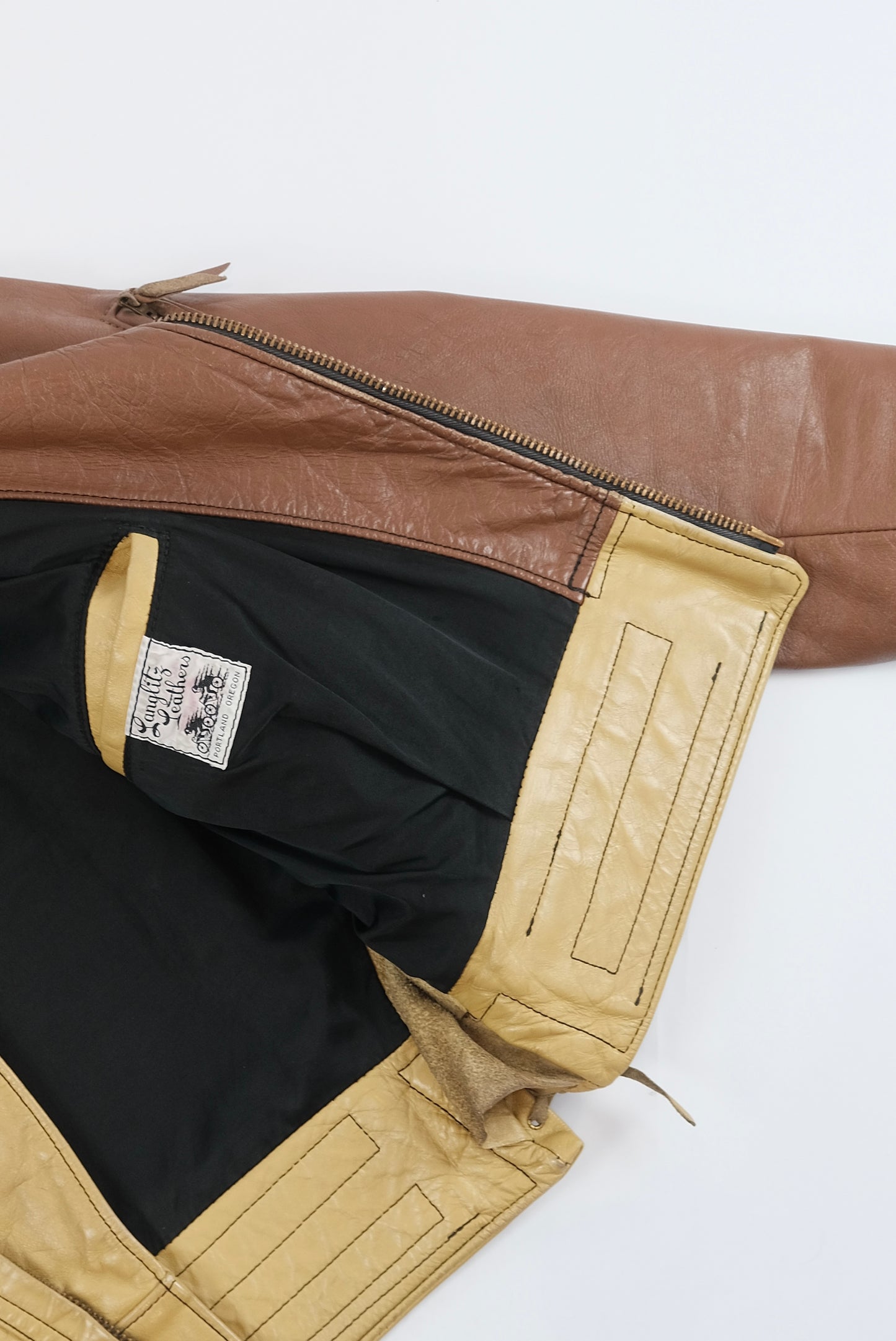 RARE 60s Langlitz Leather two-tone jacket M