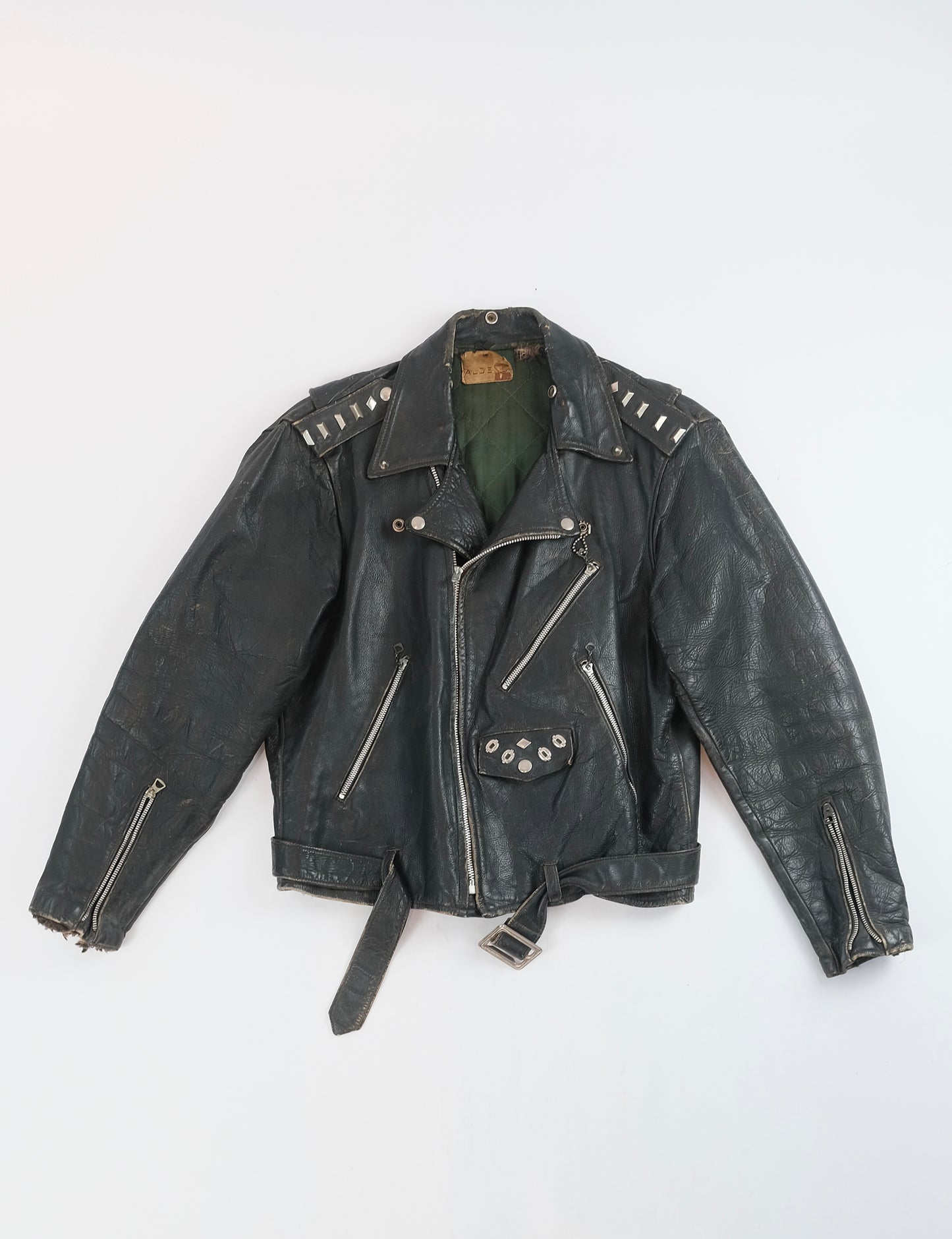 50s Embossed Aldens Leather jacket M