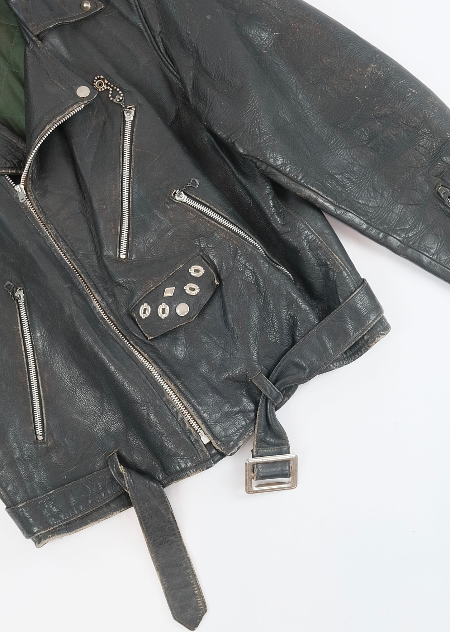 50s Embossed Aldens Leather jacket M