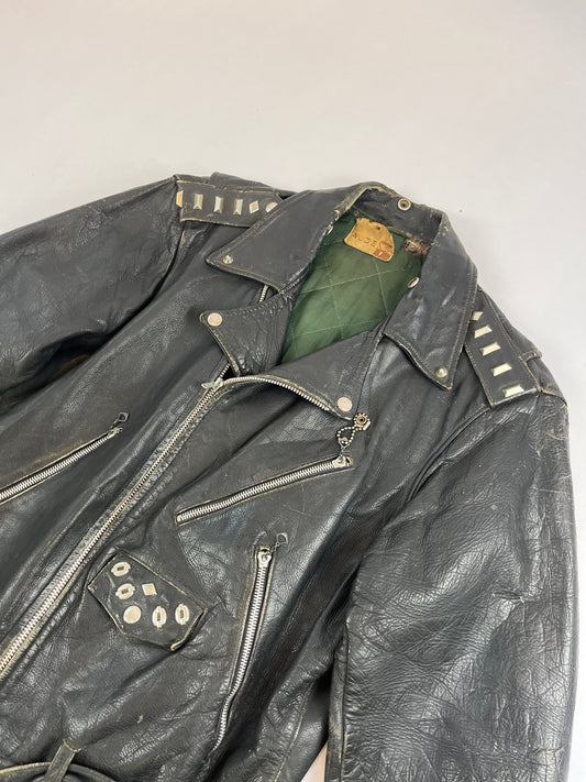50s Embossed Aldens Leather jacket M