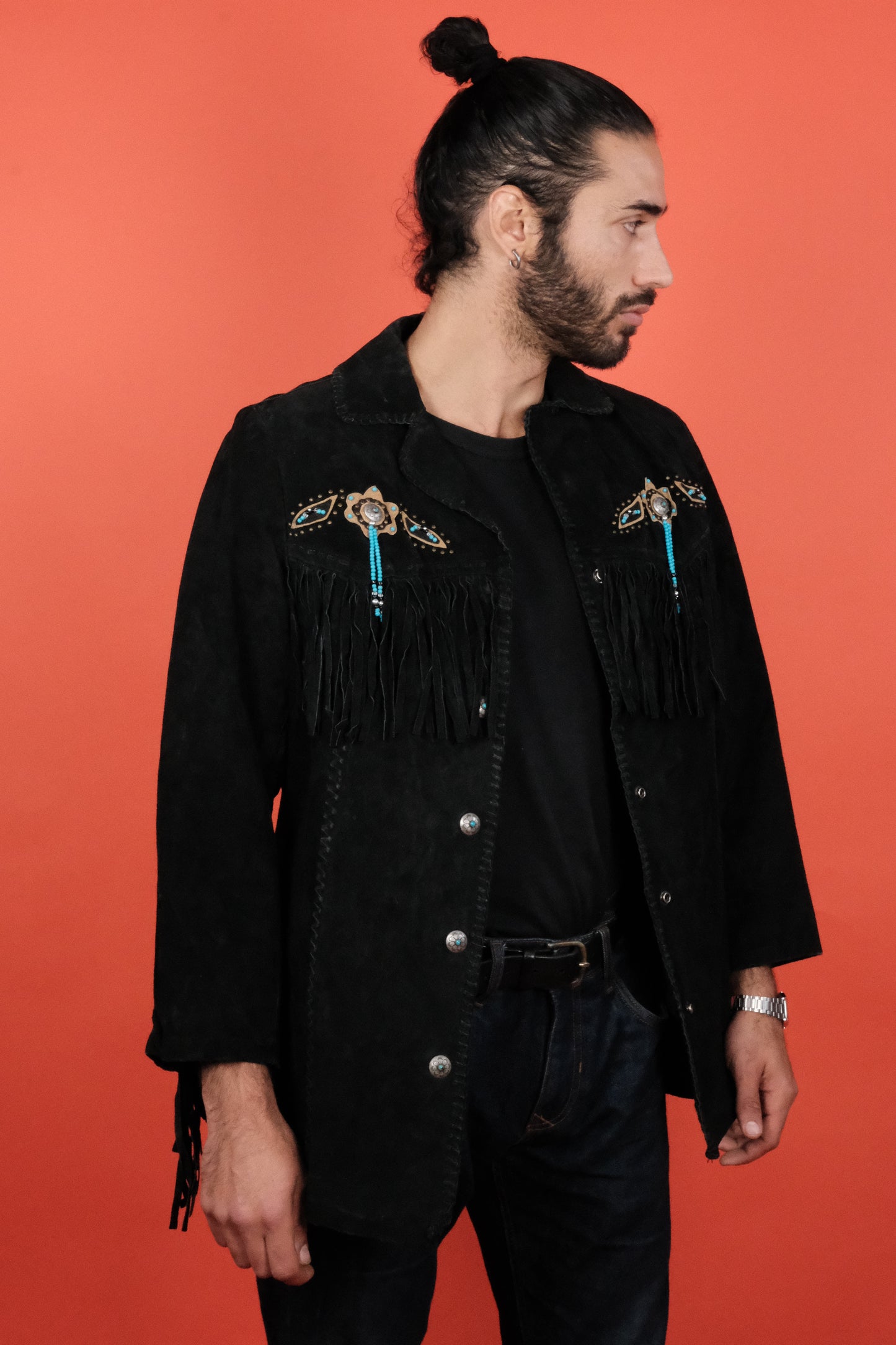 Via Accenti Suede Jacket w/ Fringe - vintage clothing clochard92.com