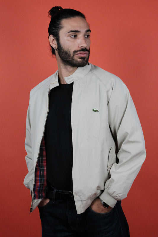 Lacoste Beige Cotton Jacket 'M' - vintage clothing clochard92.com