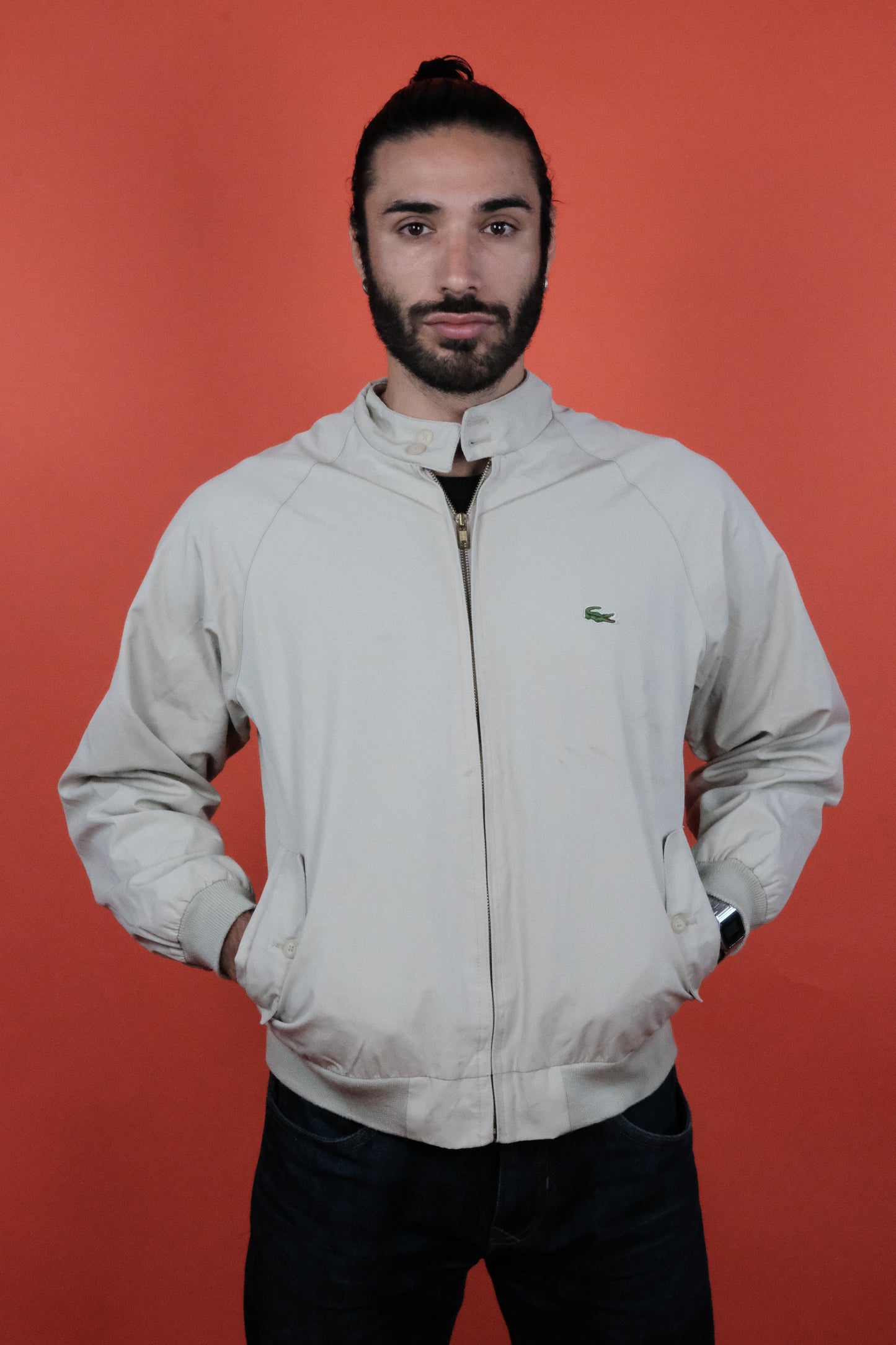 Lacoste Beige Cotton Jacket 'M' - vintage clothing clochard92.com