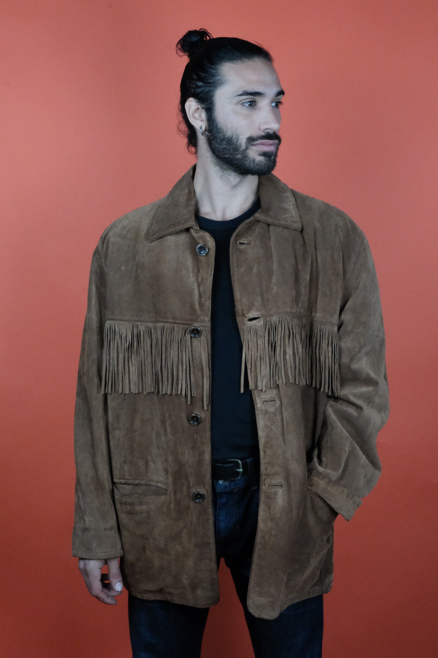 Fringe Suede Leather Jacket Made in Italy - vintage clothing clochard92.com