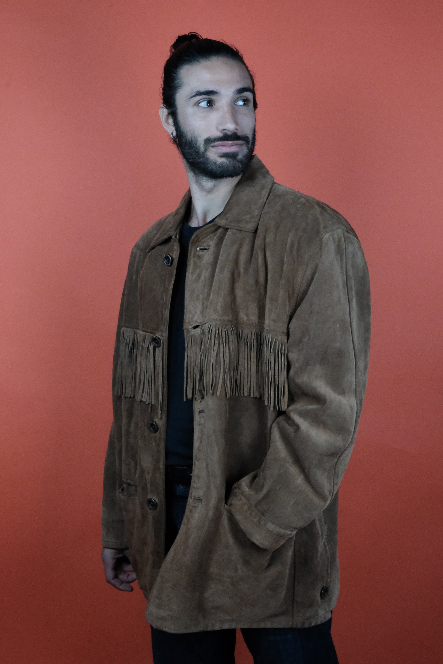 Fringe Suede Leather Jacket Made in Italy - vintage clothing clochard92.com