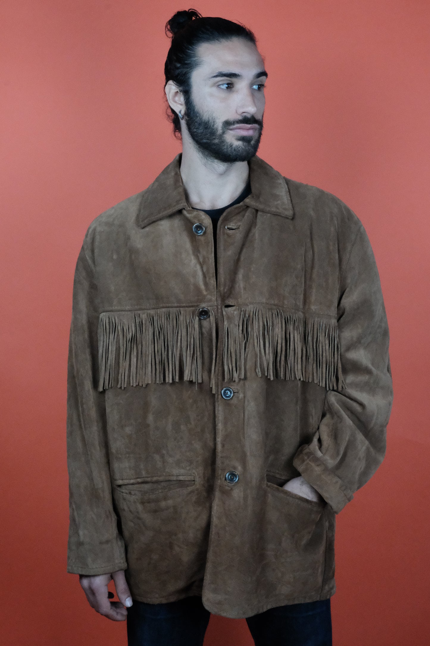 Fringe Suede Leather Jacket Made in Italy - vintage clothing clochard92.com