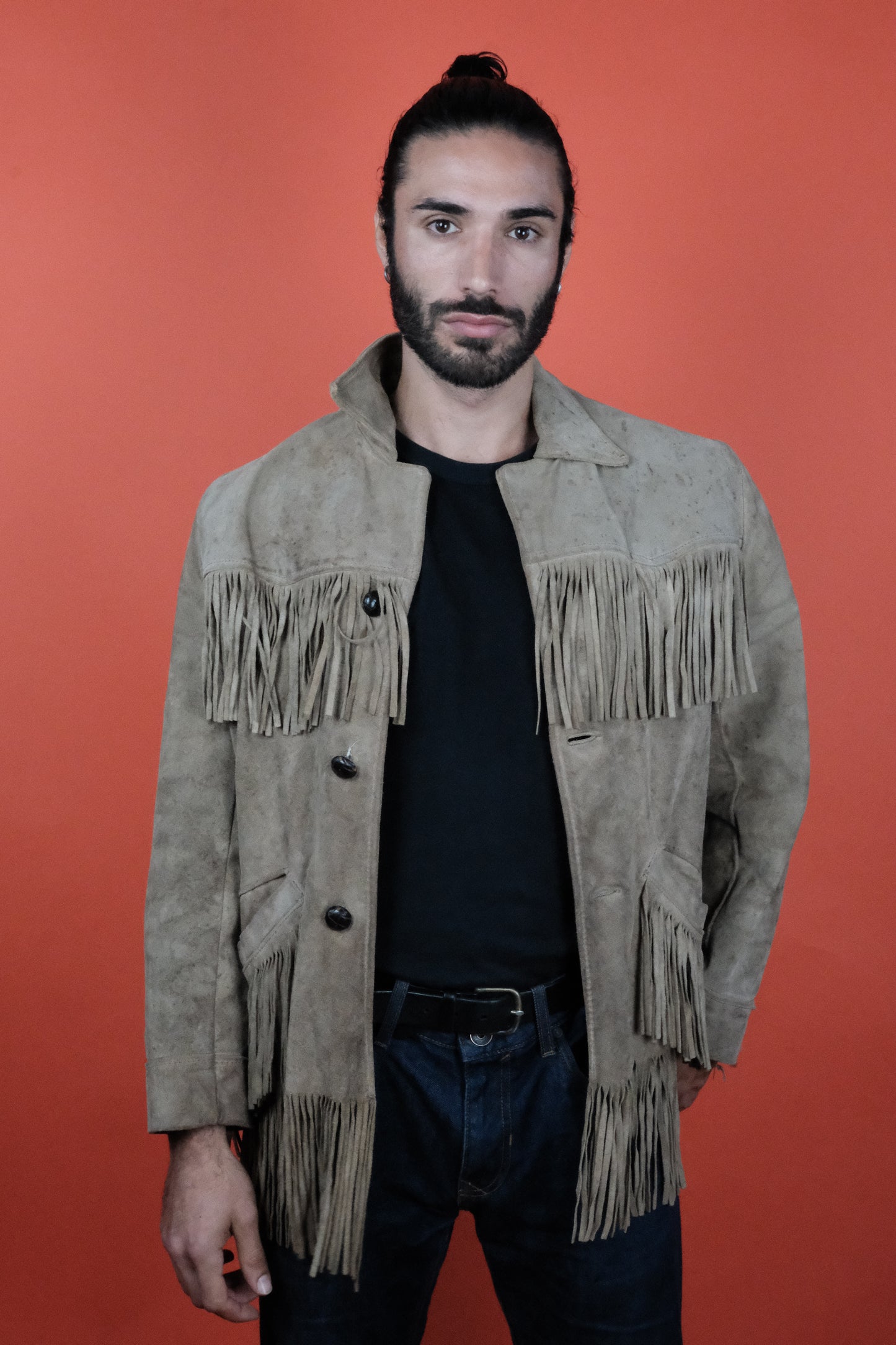 Fringe Suede Leather Jacket Made in USA 'M' - vintage clothing clochard92.com