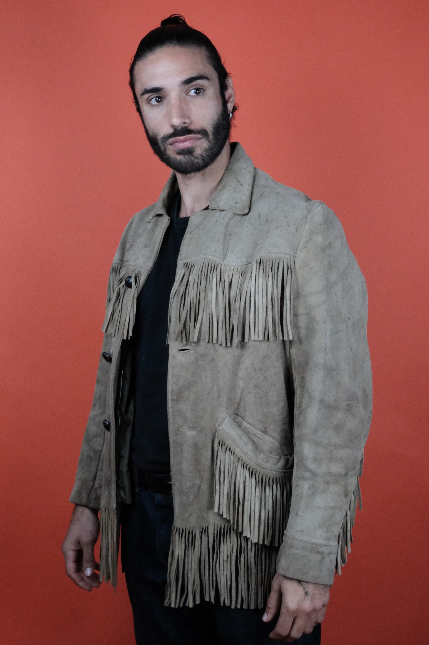 Fringe Suede Leather Jacket Made in USA 'M' - vintage clothing clochard92.com