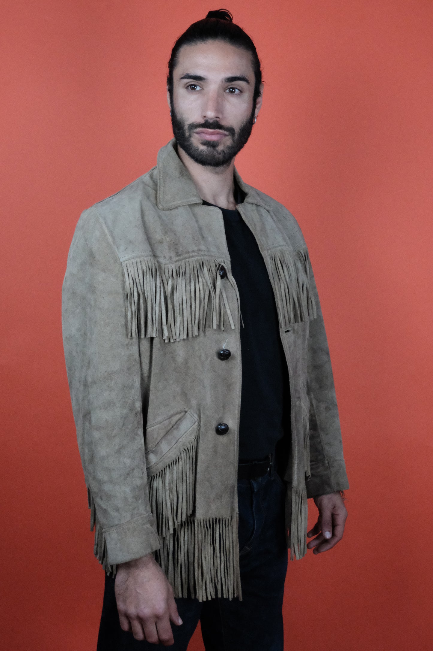 Fringe Suede Leather Jacket Made in USA 'M' - vintage clothing clochard92.com