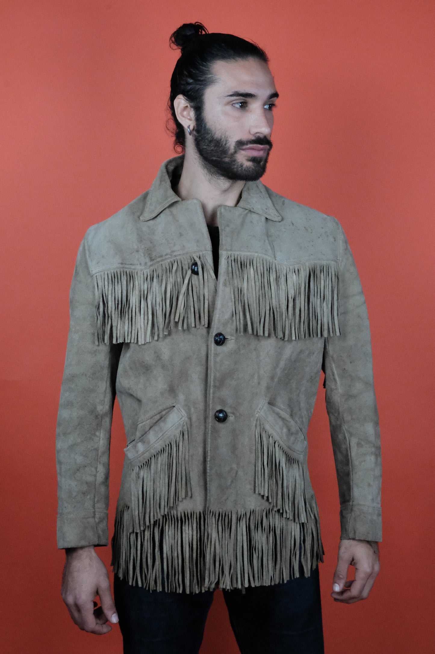 Fringe Suede Leather Jacket Made in USA 'M' - vintage clothing clochard92.com