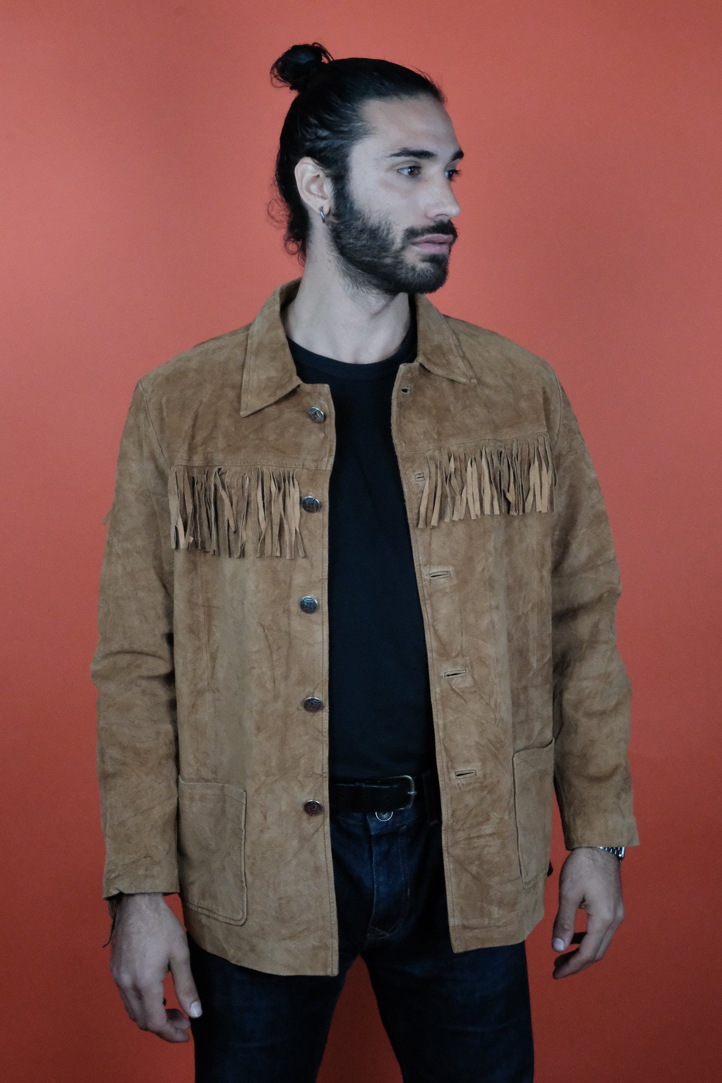 Fringe Suede Leather Jacket 'M' - vintage clothing clochard92.com