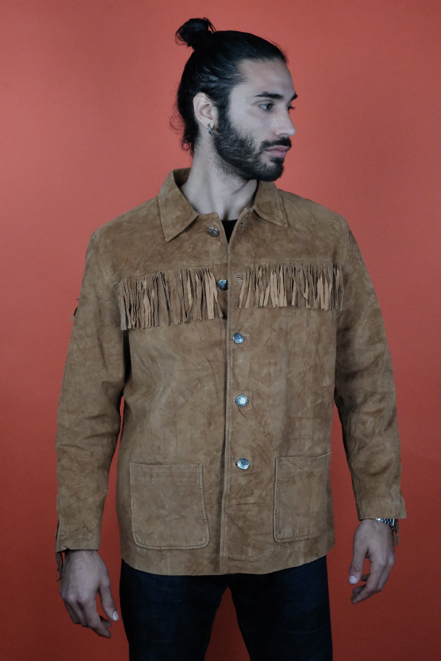 Fringe Suede Leather Jacket 'M' - vintage clothing clochard92.com