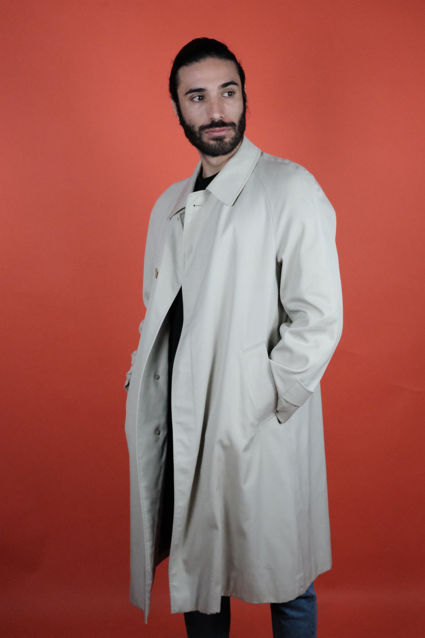 Aquascutum of London Long Coat Light Cream - vintage clothing clochard92.com