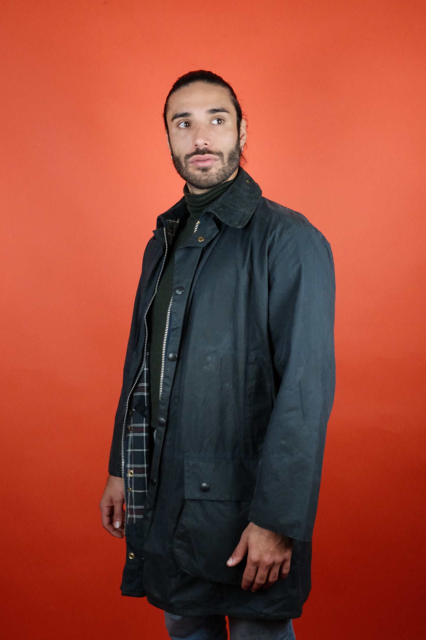 Barbour Border Navy 'M' C40/102 Wax Jacket - vintage clothing clochard92.com