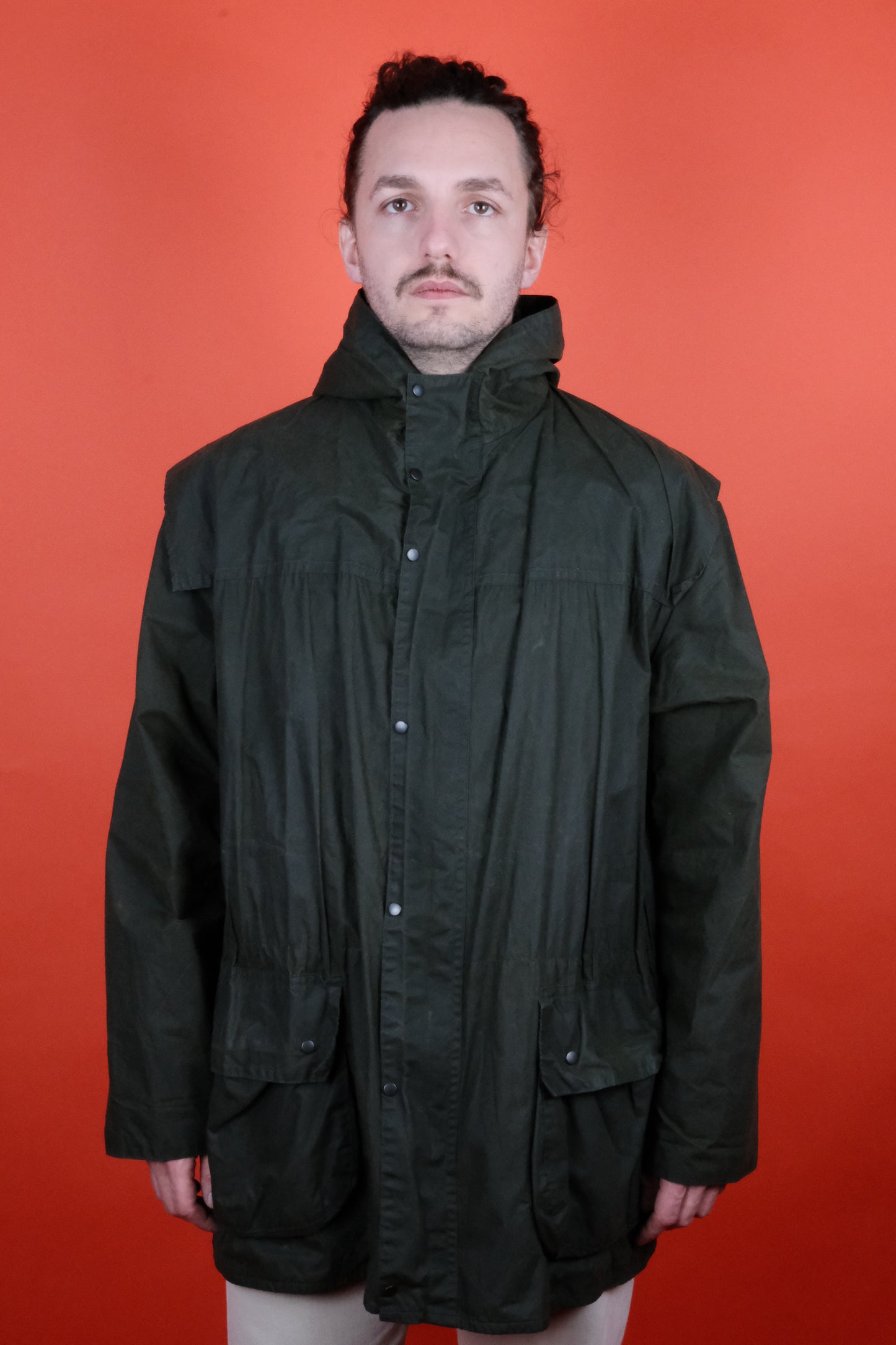 Barbour Durham 'L' C46/117 Wax Jacket w/ Hood - vintage clothing clochard92.com