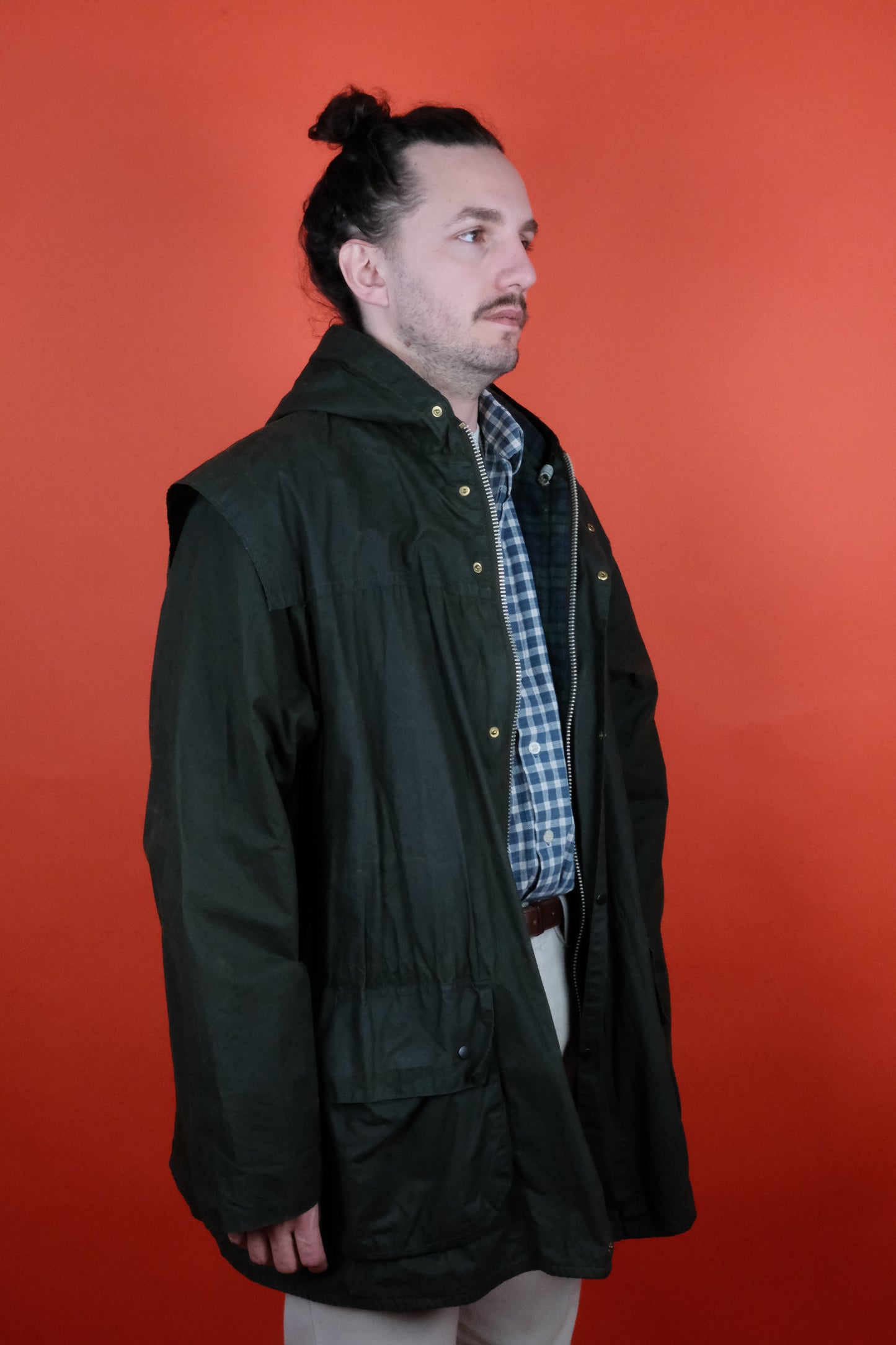 Barbour Durham 'L' C46/117 Wax Jacket w/ Hood - vintage clothing clochard92.com