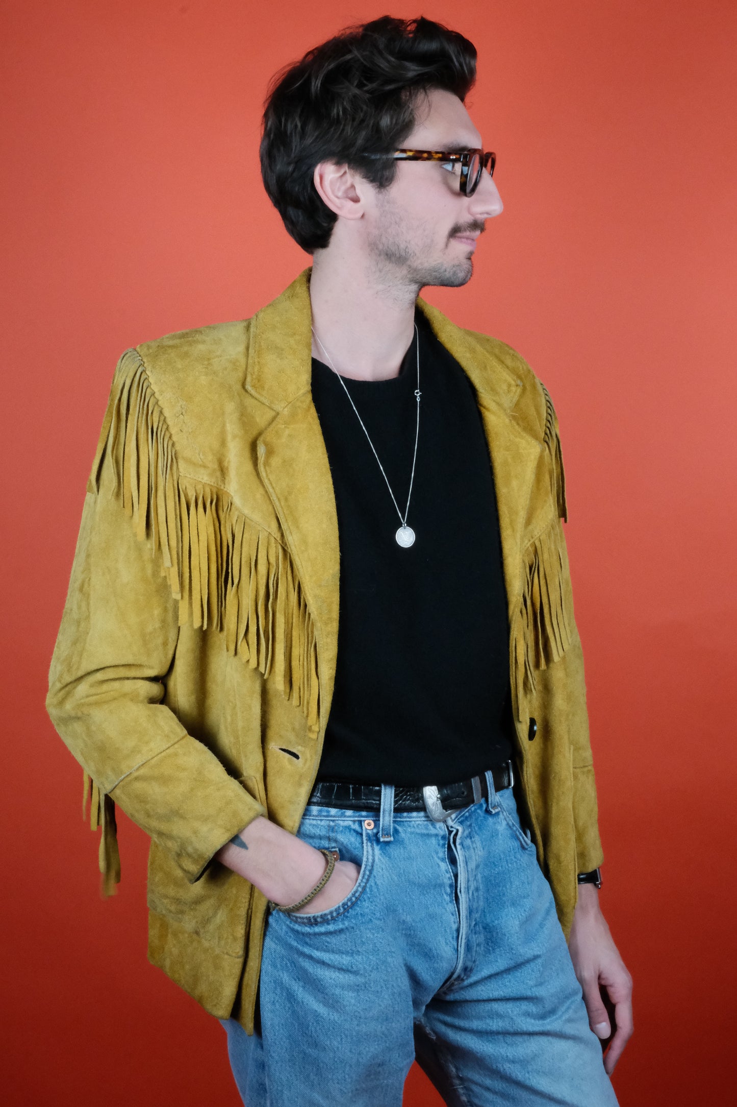 Fringe Suede Jacket 'M' Made in Argentina - vintage clothing clochard92.com