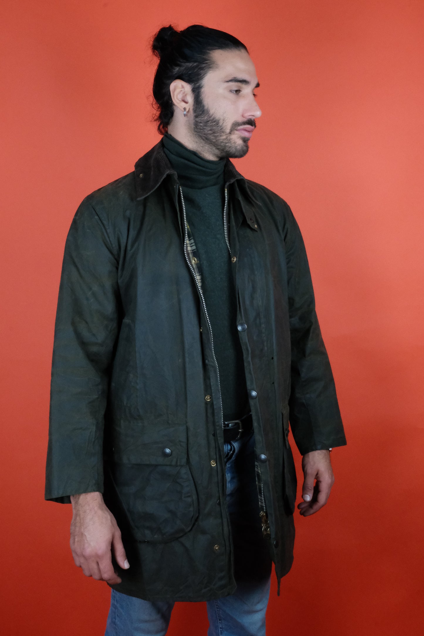 Barbour Border Wax Jacket 'S-M' C38/97cm - vintage clothing clochard92.com