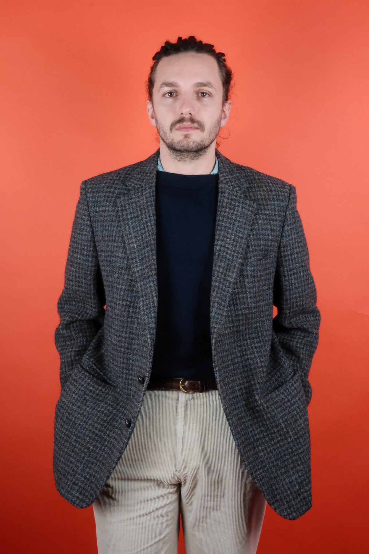 Harrods Harris Tweed Wool Blazer '46R' - vintage clothing clochard92.com