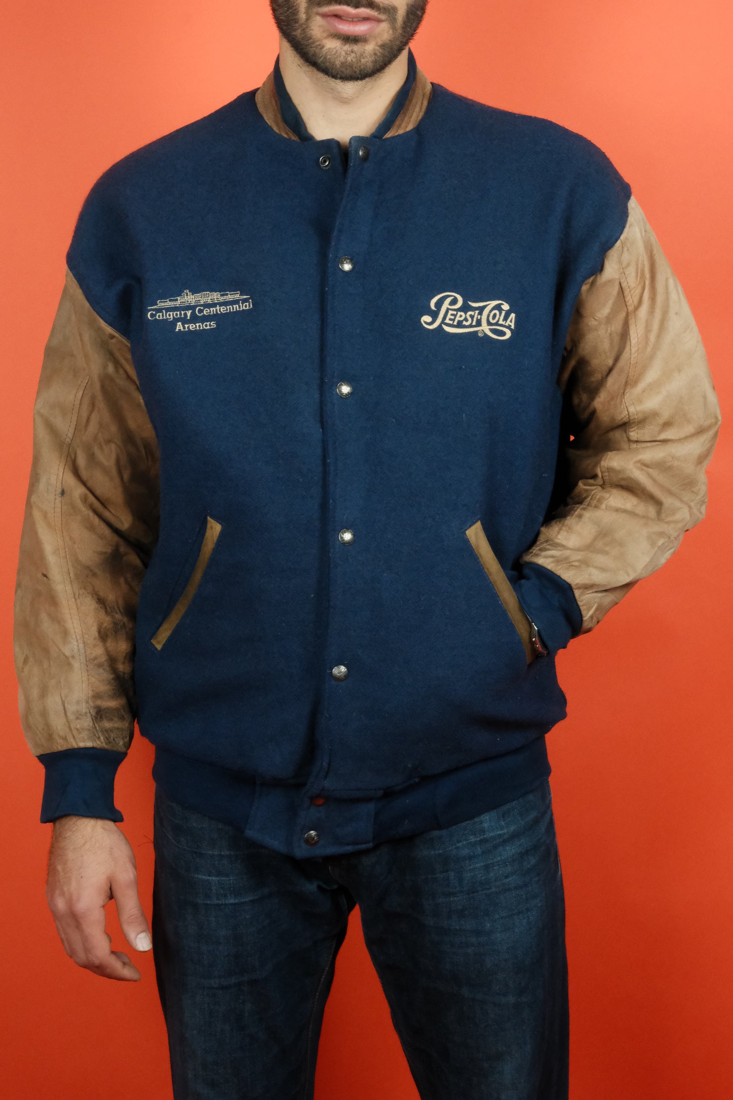 Varsity Jacket 'Pepsi Cola' L - vintage clothing clochard92.com