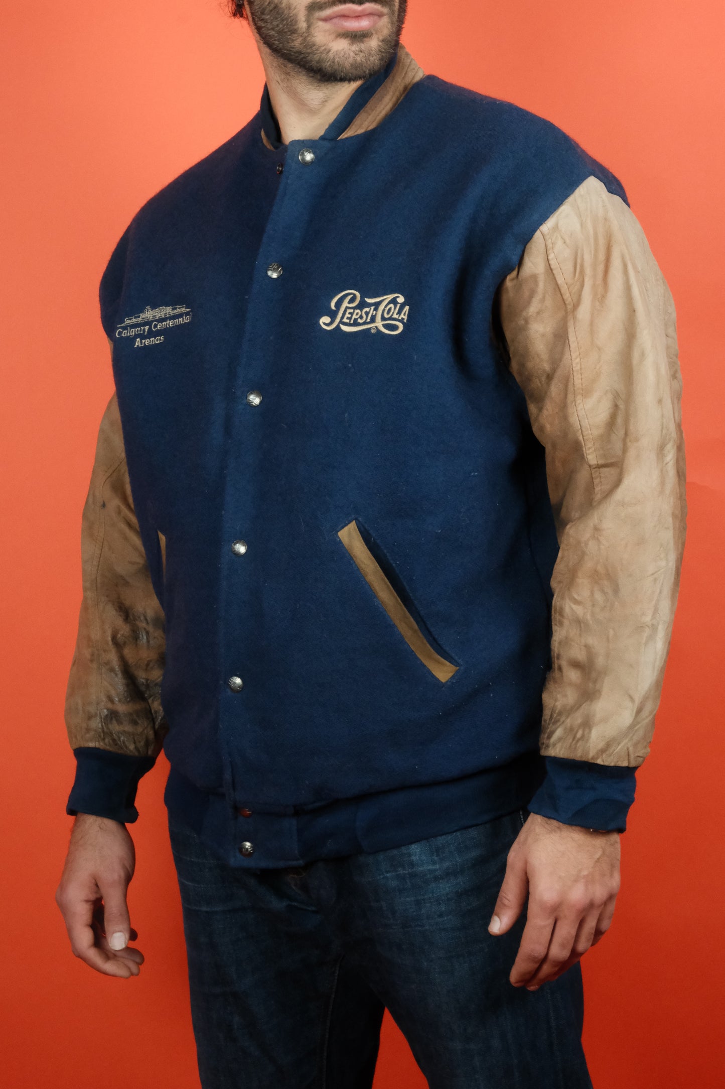 Varsity Jacket 'Pepsi Cola' L - vintage clothing clochard92.com