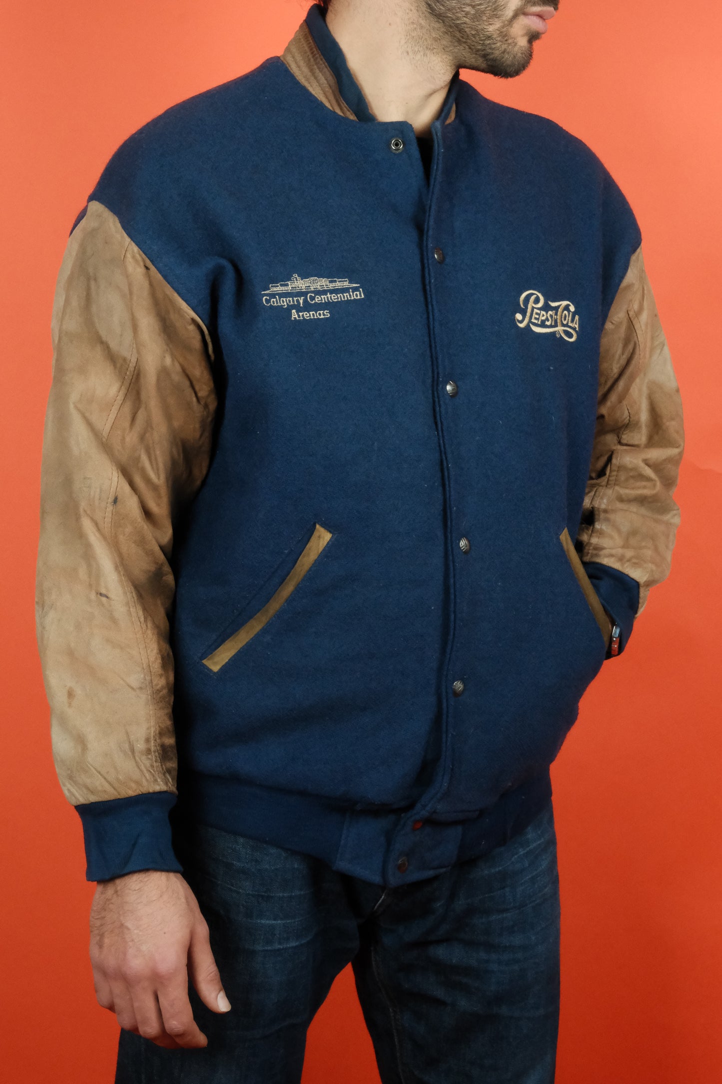 Varsity Jacket 'Pepsi Cola' L - vintage clothing clochard92.com