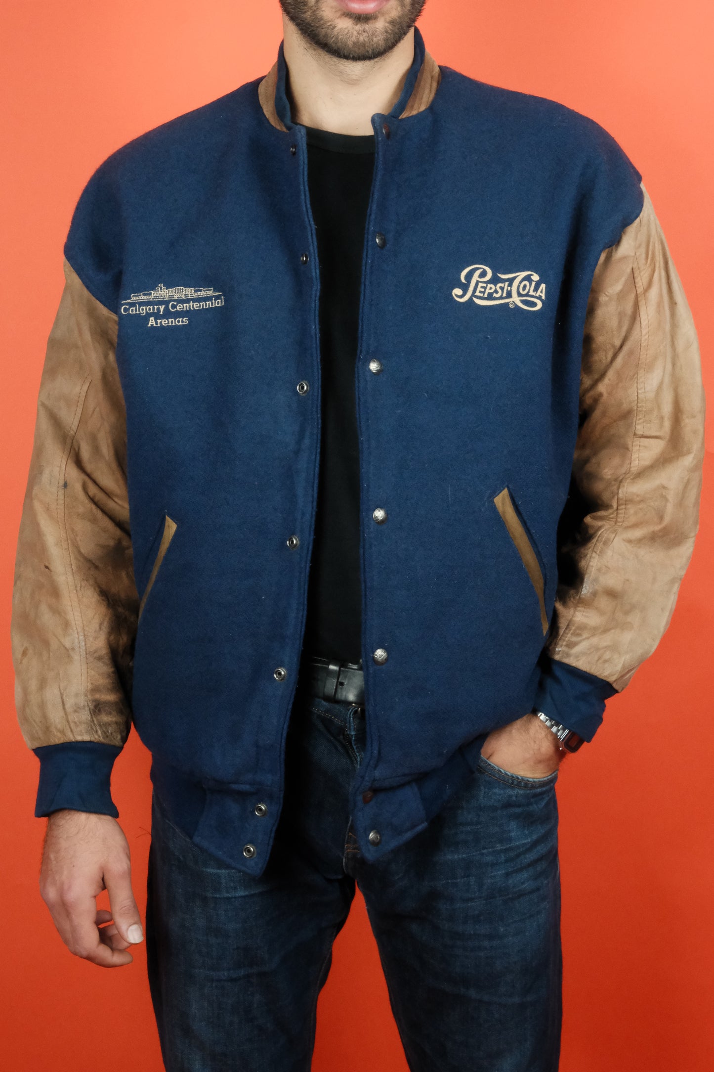 Varsity Jacket 'Pepsi Cola' L - vintage clothing clochard92.com