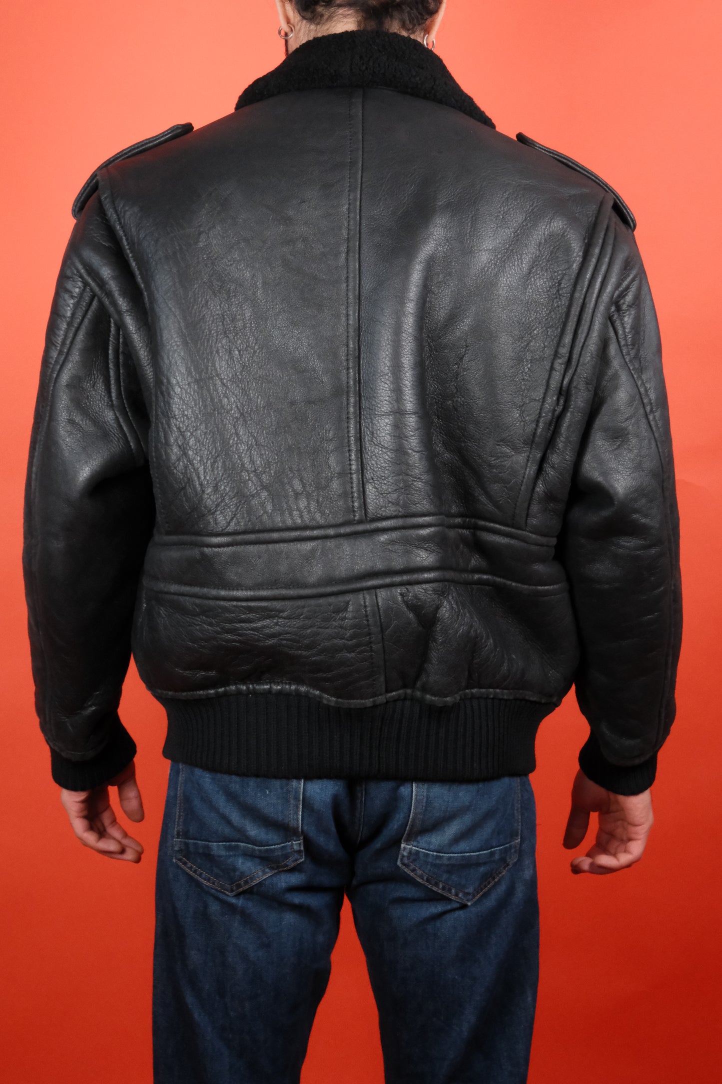 Shearling Leather Jacket Type A-2 'L/52' - vintage clothing clochard92.com