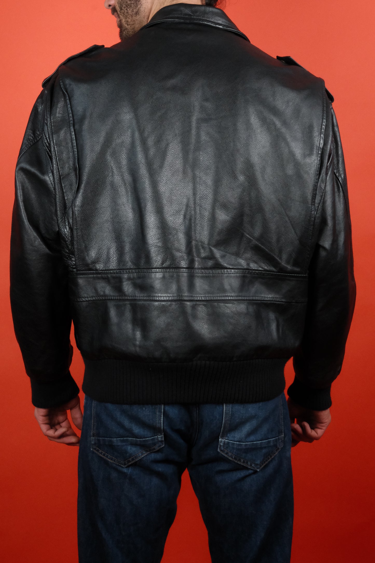 Leather Jacket Made in Italy Type A-2 'L/52' - vintage clothing clochard92.com