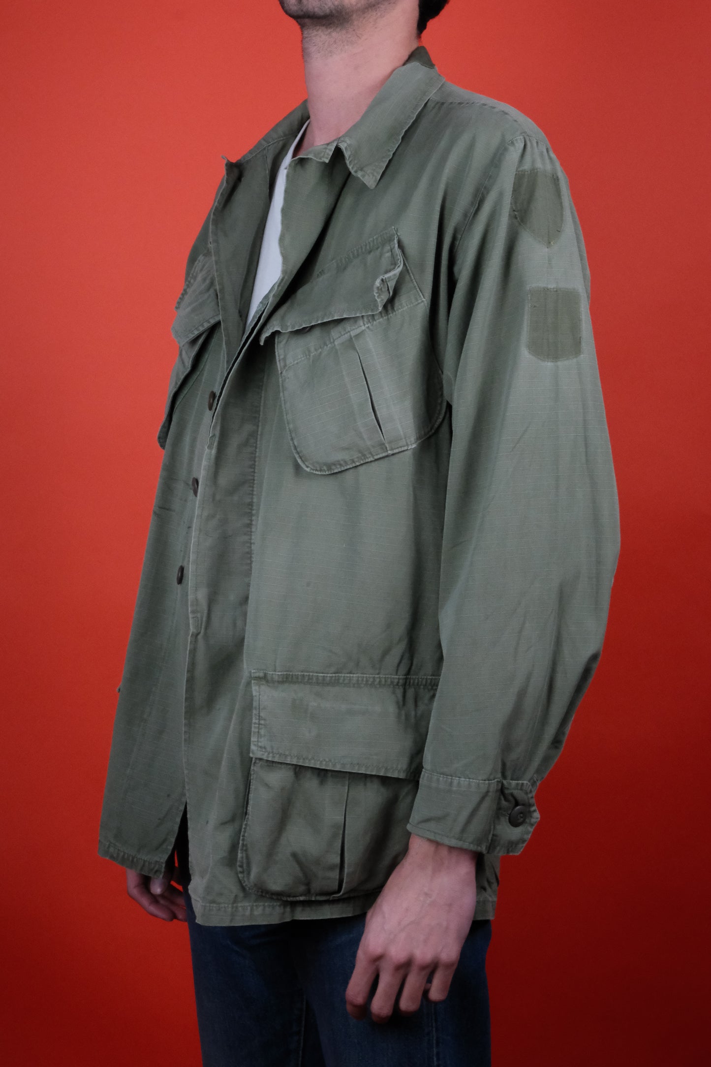 U.S. Army Faded Jungle Jacket Poplin 3-rd Pattern 'M Regular' - vintage clothing clochard92.com