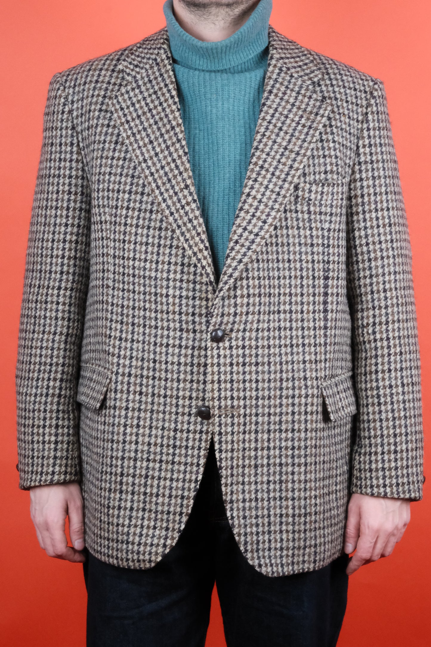 Senator Harris Tweed Houndstooth Suit Jacket 'L' - vintage clothing clochard92.com