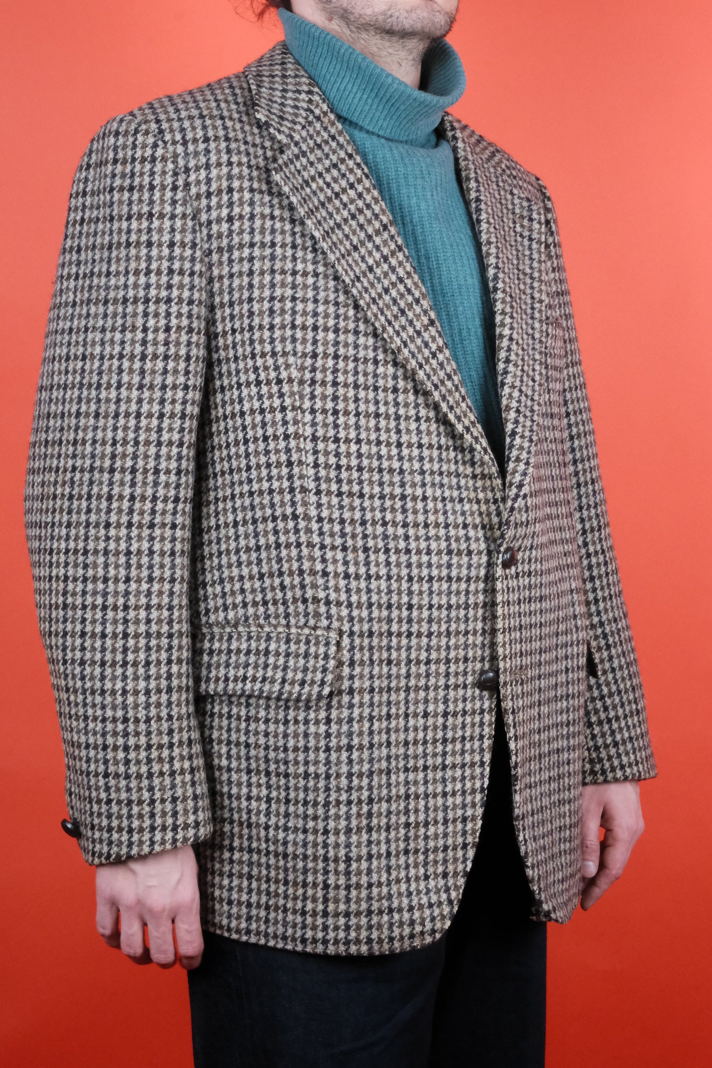 Senator Harris Tweed Houndstooth Suit Jacket 'L' - vintage clothing clochard92.com