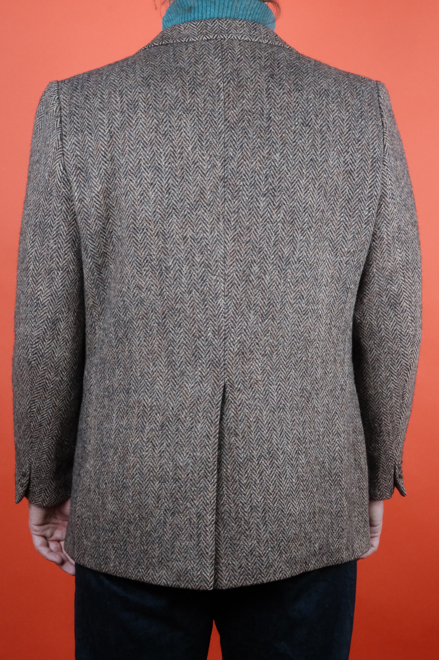 Herringbone Harris Tweed Wool Suit Jacket 'M' - vintage clothing clochard92.com