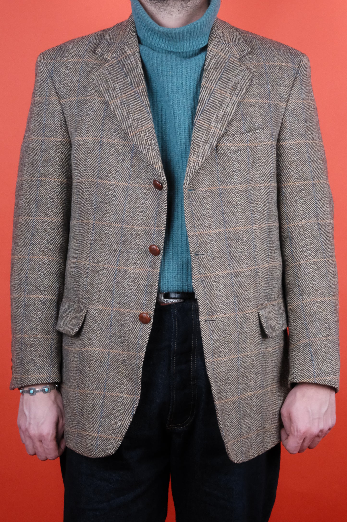 Barutti Harris Tweed Wool Suit Jacket 'M-L' - vintage clothing clochard92.com