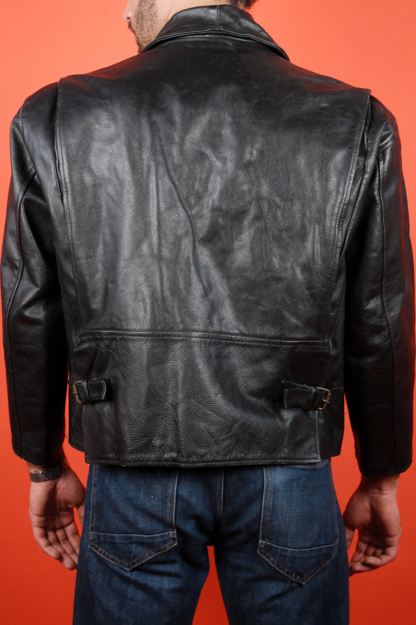 Unbranded Black Leather Jacket 'L' - vintage clothing clochard92.com
